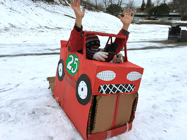 cardboard-sled-race